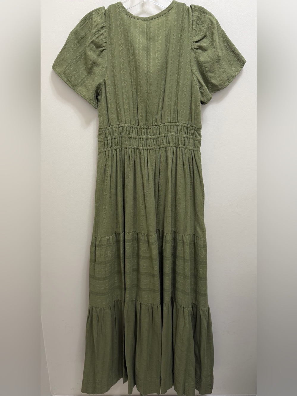 Anthropologie NWT Somerset Tiered Maxi Dress Pockets in Moss Green Size XS NEW - Picture 5 of 13